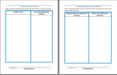 3 Month Homeschool Planning Worksheets 4 and 5