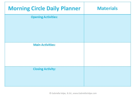 Morning Cirlce Daily Planner