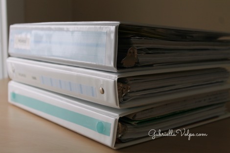 Binder organizational system for medical records