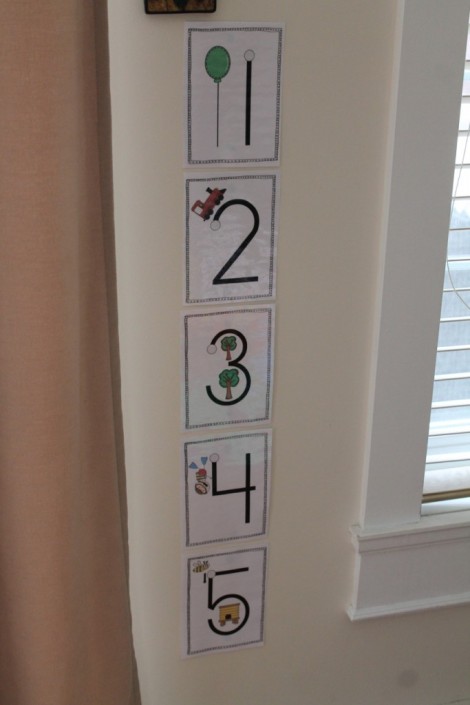 number cards on the wall