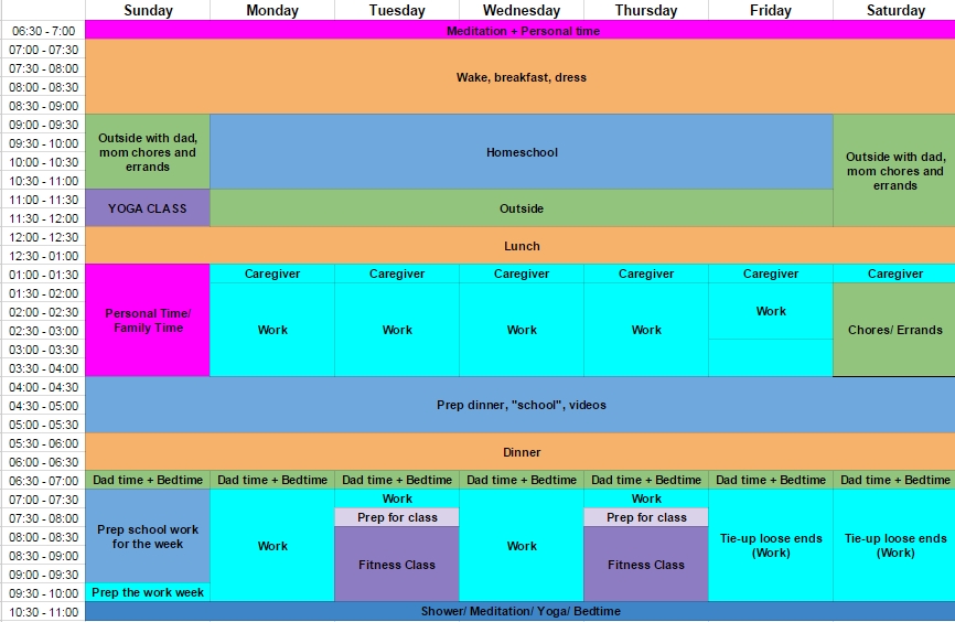 homeschool schedule template